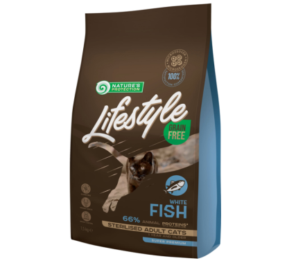 Nature's Protection Сухий корм для котів Lifestyle Sterilised Риба 1,5кг