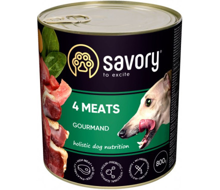 Savory Консерва для собак 4 вида мяса 800 г