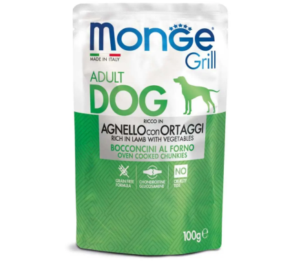 Monge Влажный корм для собак Grill Ягненок с овощами 100 г