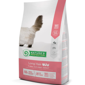 Natures Protection Сухой корм для котов Long Hair Птица 2 кг