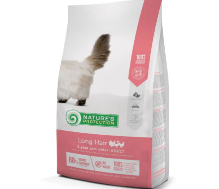 Natures Protection Сухой корм для котов Long Hair Птица 2 кг