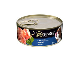 Savory Консерва для щенков Курица и кролик 100 г