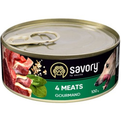Savory Консерва для собак 4 вида мяса 100 г