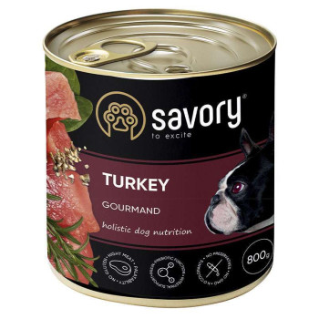 Savory Консерва для собак Индейка 800 г