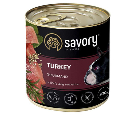 Savory Консерва для собак Индейка 800 г