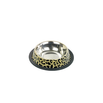 Nobby Миска для животных Leopard металлическая противоскользящая 200 мл