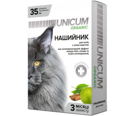 Unicum Organic Ошейник от блох и клещей для кошек 35 см