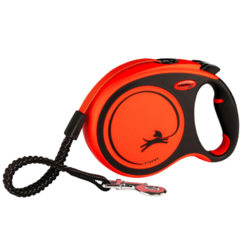 Flexi Xtreme Рулетка-поводок для собак лента M 5 м оранжевая