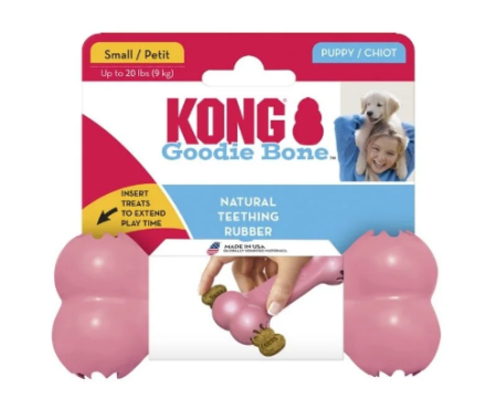 Kong Puppy Goodie Bone toy for dogs bone for treats s blue/pink