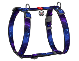 Waudog Nylon Шлейка для собак анатомическая QR паспорт Ш 20 мм А 40-70 см В 50-80 см NASA21