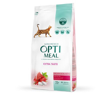 Optimeal Сухой корм для котов Телятина 10 кг
