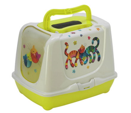 Moderna Туалет для котов закрытый Trendy Cat 50х39,5х37,5 см лимонный