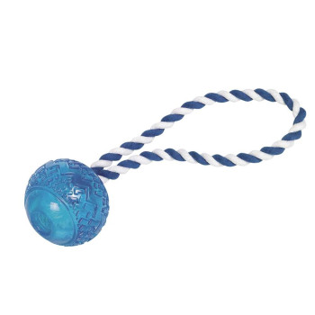 Nobby toy for dogs ball tpr with rope 26 cm