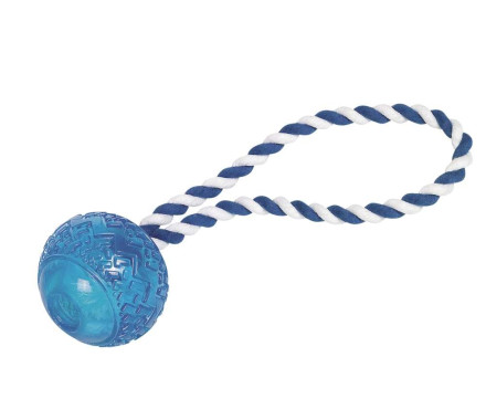 Nobby toy for dogs ball tpr with rope 26 cm