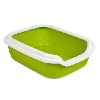 Природа Туалет для котов с бортиком Comfort 30х41х13,5 см пластик зелёный лайм