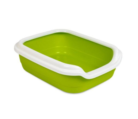 Природа Туалет для котов с бортиком Comfort 30х41х13,5 см пластик зелёный лайм