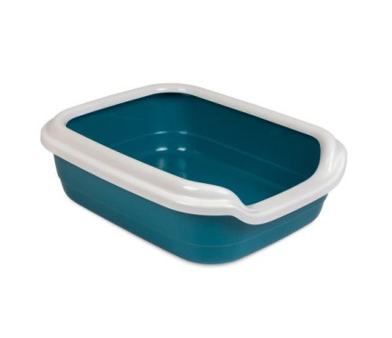 Природа Туалет для котов с бортиком Comfort 39х49х15 см пластик синий