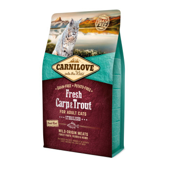 Carnilove Sterilized Сухой корм для котов Карп и форель 2 кг