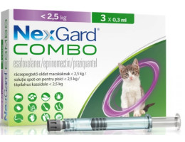 NexGard Combo Капли от блох и клещей для кошек S до 2,5 кг — цена за 1 пипетку