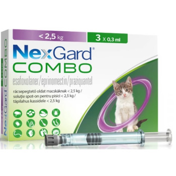 NexGard Combo Краплі від бліх і кліщів для котів S до 2,5 кг Ціна за 1 піпетку