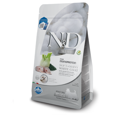 Farmina N&D Grain Free White Adult Mini Сухой корм для собак Сибас, спирулина и фенхель 2 кг