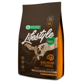 Nature\'s Protection Сухой корм для щенков Lifestyle Junior All Breeds Лосось и Крыль 1,5 кг