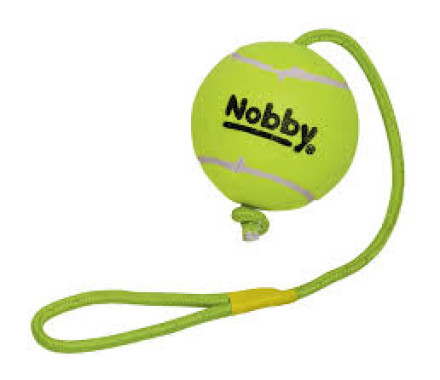 Nobby toy for dogs tennis ball with rope 12,5x70 cm