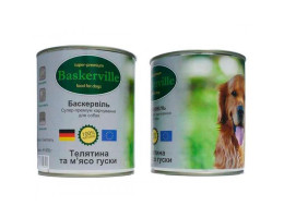 Baskerville Консерва для собак Телятина та м'ясо гуски 400 г