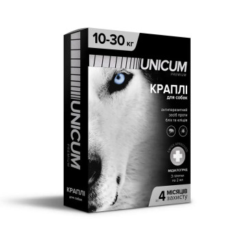 Unicum Premium Капли для собак от блох и клещей 10-30 кг 2,0 мл Цена за 1 пипетку