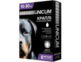 Unicum Complex Капли для собак от гельминтов, блох и клещей 10-30 кг 2,0 мл Цена за 1 пипетку