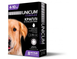 Unicum Complex Краплі для собак від гельмінтів бліх та кліщів 4-10 кг 1,0 мл Ціна за 1 піпетку