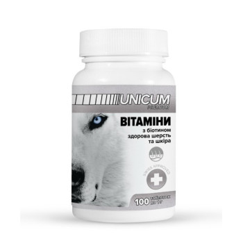Unicum Premium Витамины для собак с биотином 100 шт