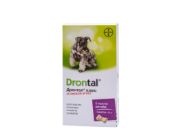 Drontal Таблетки для собак для лечения и профилактики глистов со вкусом мяса Цена за 1 табл