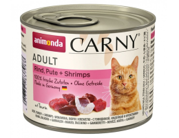 Animonda Carny Adult Консерви для котів з яловичиною індичкою та креветками 200 г
