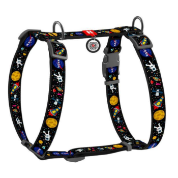 Waudog Nylon Шлейка для собак анатомическая QR паспорт L Ш 25 мм А 50-90 В 60-100 см NASA