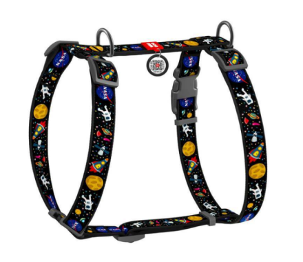 Waudog Nylon Шлея для собак анатомічна QR паспорт L Ш 25 мм А 50-90 В 60-100 см NASA