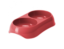 Moderna Миска двойная для котов Gusto 23x13x4,1 см 2х200 мл коралловая