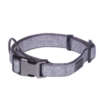 Nobby Ошейник для собак Linen Deluxe M-L 2,5×40‑55 см серый