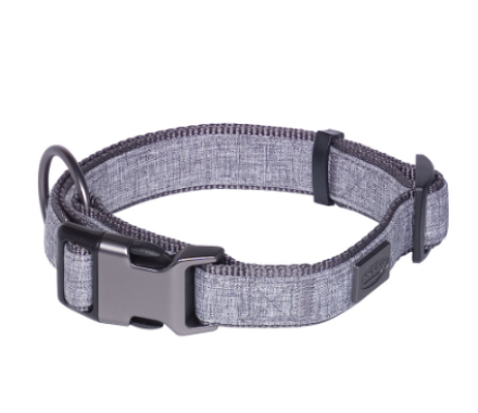Nobby Ошейник для собак Linen Deluxe M-L 2,5×40‑55 см серый