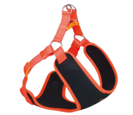 Nobby Шлейка для собак Black Mesh Reflect L 2х58-69х54 см оранжевая