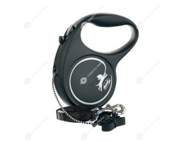 Flexi Black Design Повідець-рулетка для собак трос М 5 м срібляста
