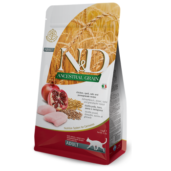 Farmina N&D Low Grain Adult Сухой корм для котов Курица с гранатом 1,5 кг