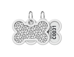 WAUDOG Smart ID Адресник для собак и котов QR-паспорт Д 40 мм Ш 28 мм Геометрия кость