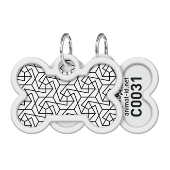 WAUDOG Smart ID Адресник для собак и котов QR-паспорт Д 40 мм Ш 28 мм Геометрия кость