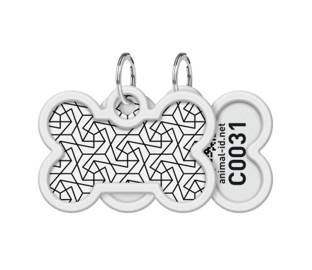 WAUDOG Smart ID Адресник для собак и котов QR-паспорт Д 40 мм Ш 28 мм Геометрия кость