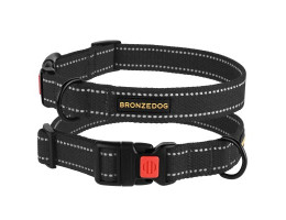 BronzeDog Нашийник для собак Сotton брезент ОШ 25-33 см Ш 16 мм графіт