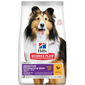Hill’s SP Сухой корм для собак Sensitive Stomach&Skin Adult Medium Курица 2,5 кг