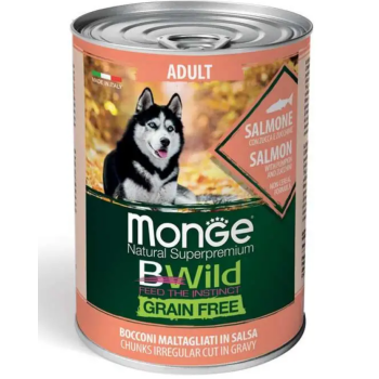 Monge Консерва для собак Bwild Adult Лосось с тыквой и цукини 400 г