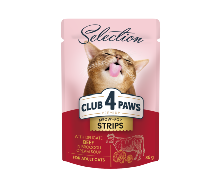 C4P Premium Selection Влажный корм для котов полоски Говядина крем-суп руккола 85 г