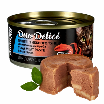 AnimAll Cat Duo Delice Консерва для котів Паштет з тунця зі шматочками краба 80 г